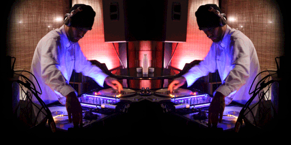 DJ Clintoris mixing at Bar Sake